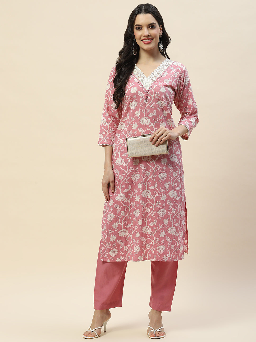 Printed Muslin Kurta With Pants