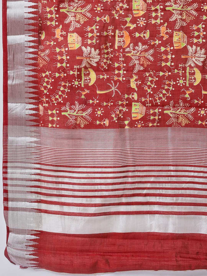 Digital Printed Art Silk Saree