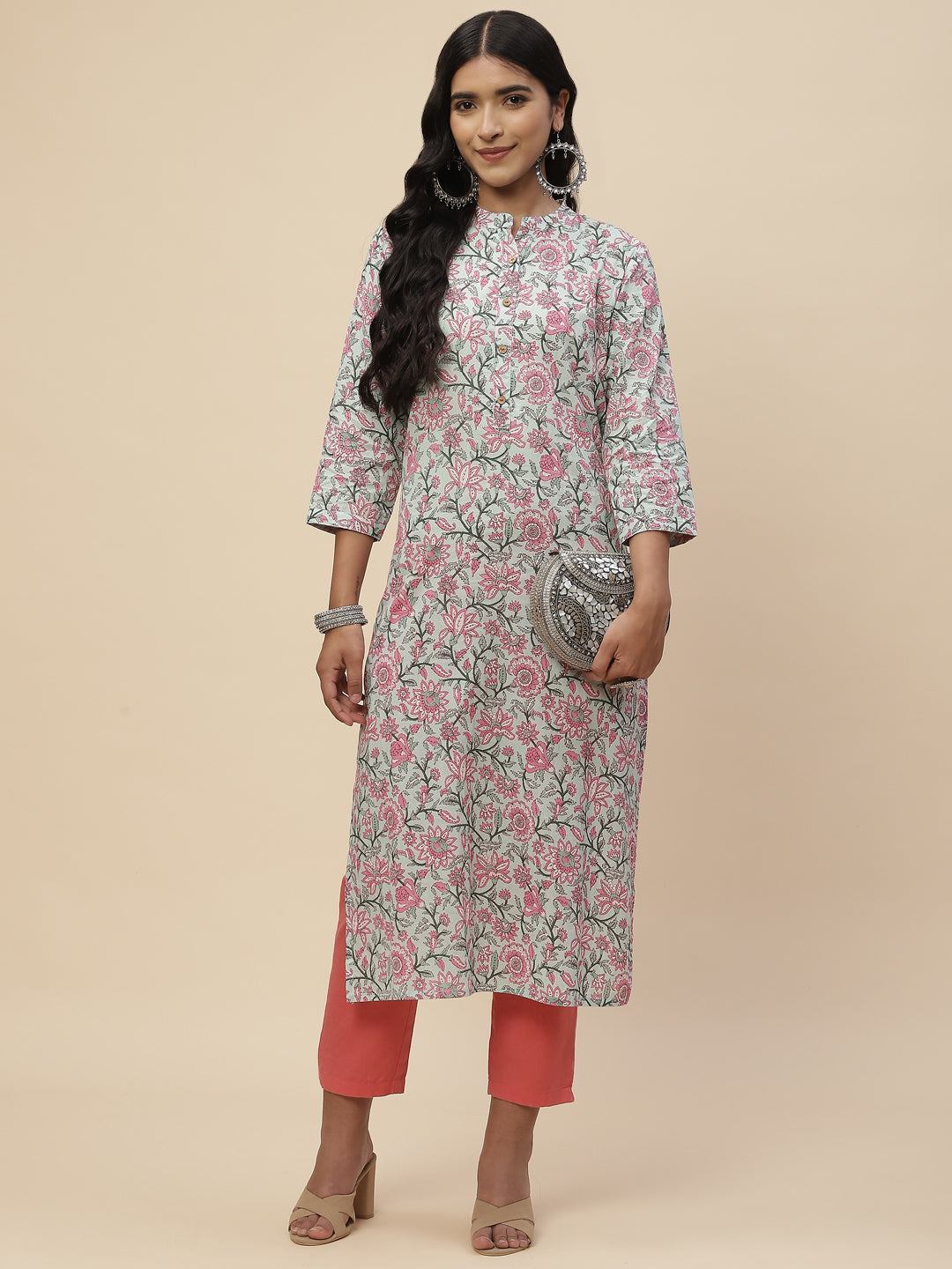 Floral Printed Cotton Kurta
