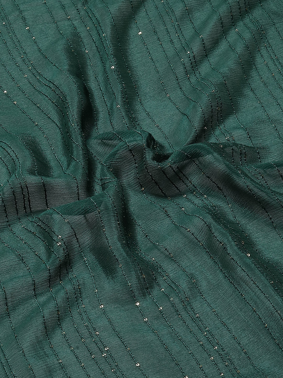 Sequin Embroidered Crepe Plain Saree