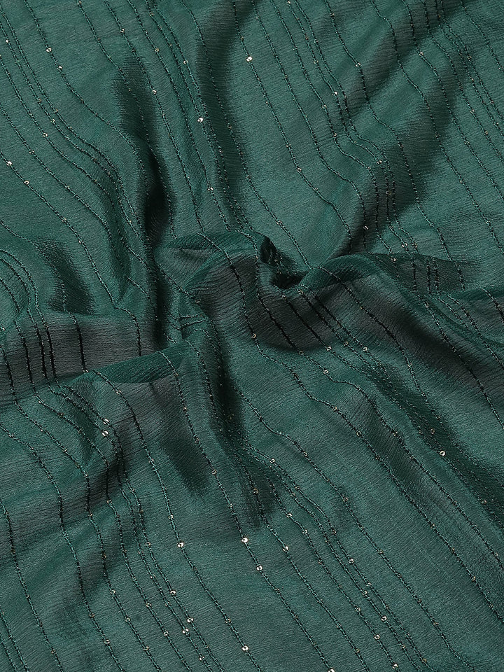 Sequin Embroidered Crepe Plain Saree