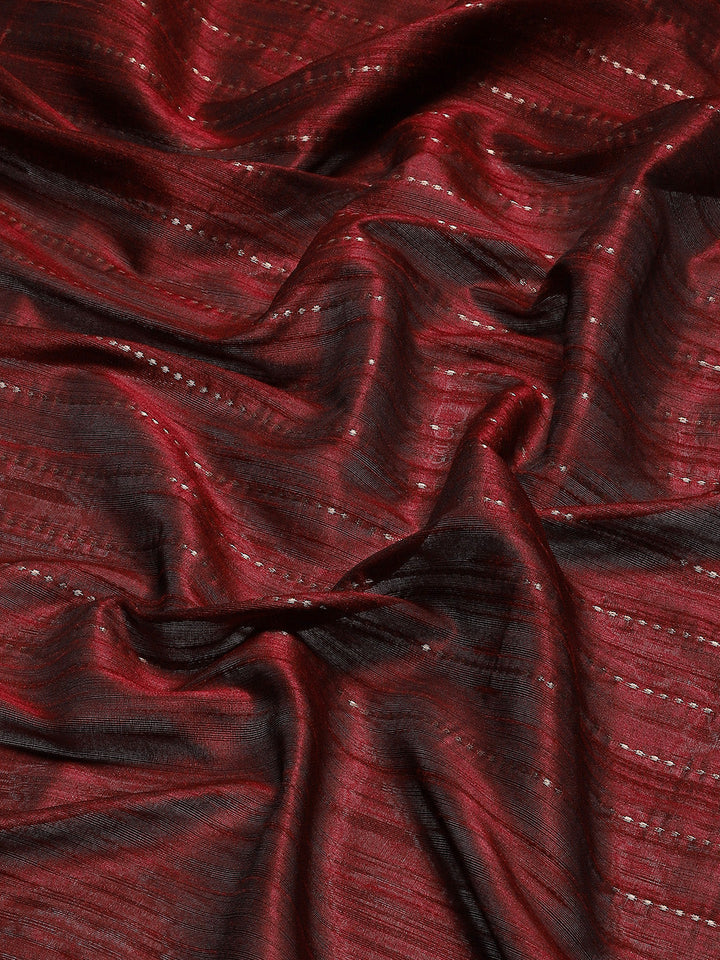 Embroidered Border Booti Art Silk Saree