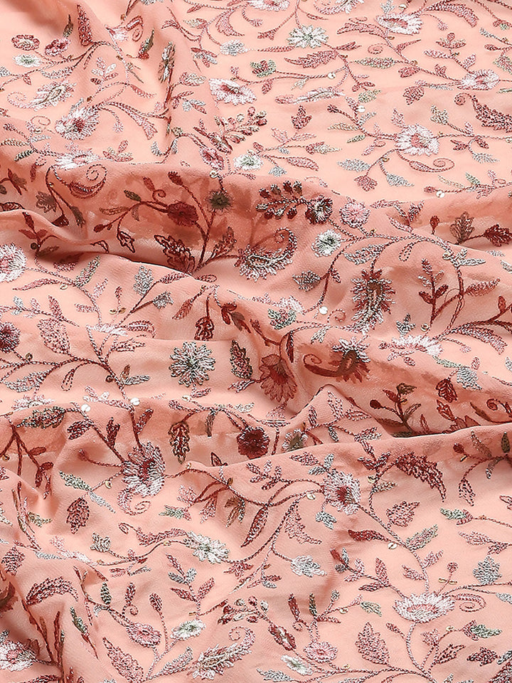 Resham Jaal Embroidery Georgette Saree