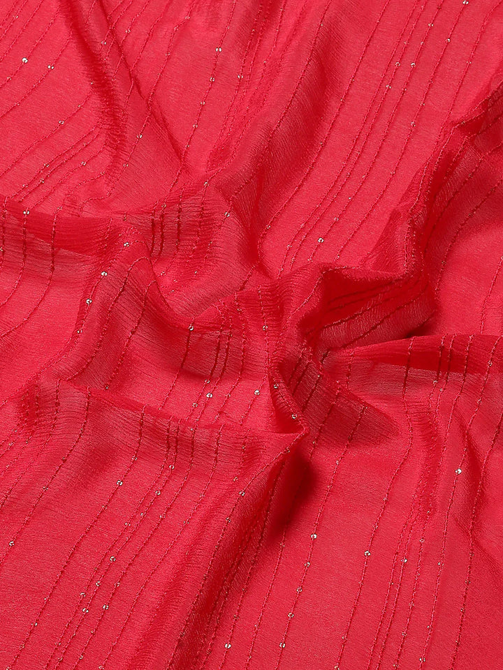 Sequin Embroidered Crepe Plain Saree