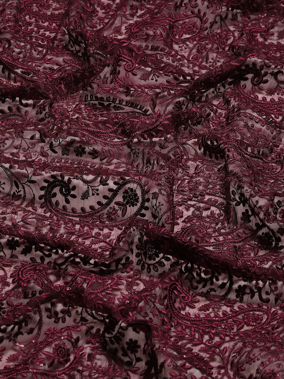 Resham Jaal Embroidered Chiffon Saree