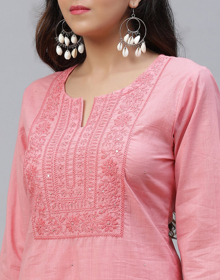 Printed Stitched Cotton Salwar Kameez With Dupatta