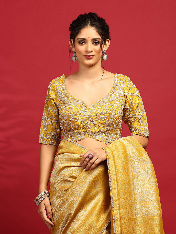Embroidered Dola Silk Saree