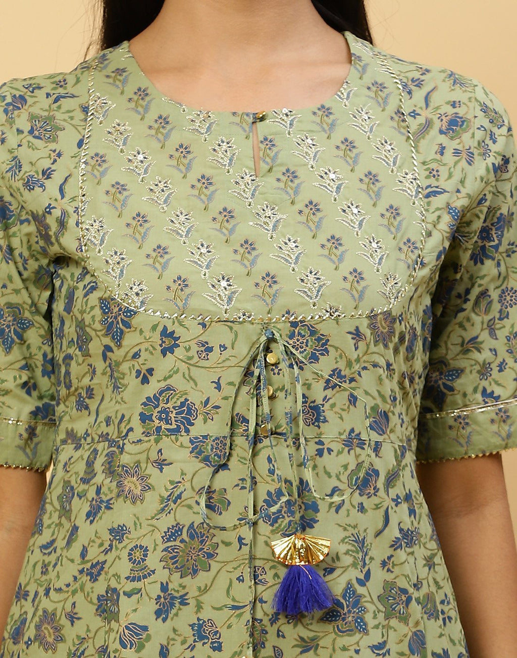 Printed Cotton Kurti With Pant