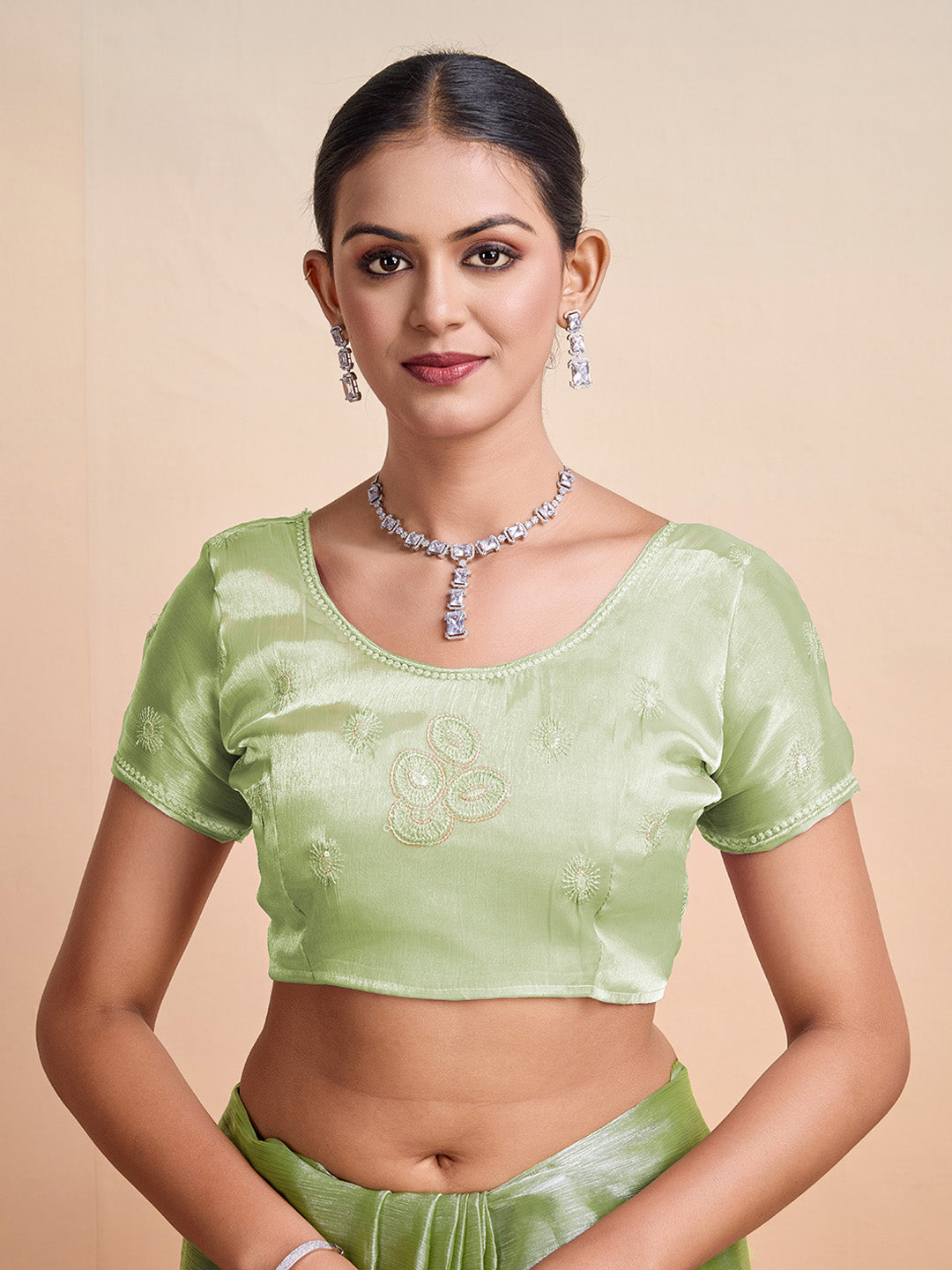 Embroidered Chiffon Saree