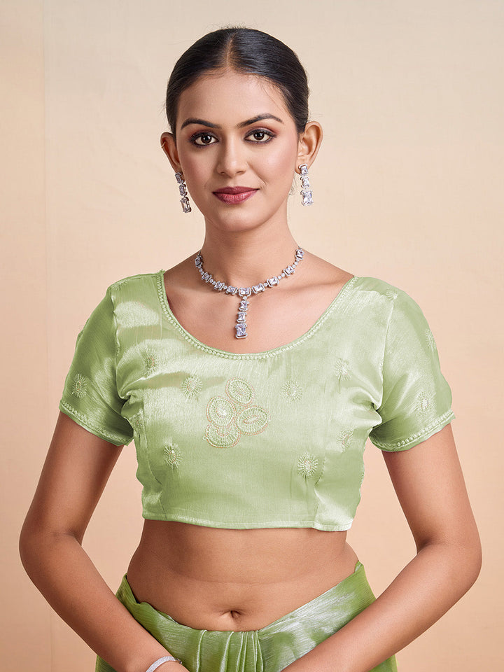 Embroidered Chiffon Saree