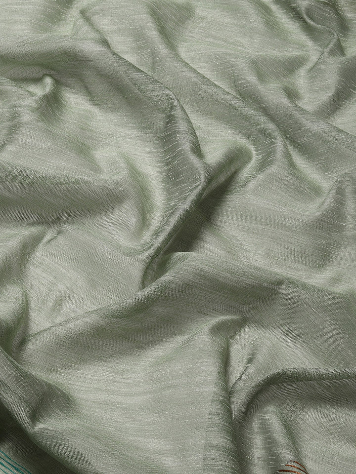 Plain Zari Border Woven Cotton Saree