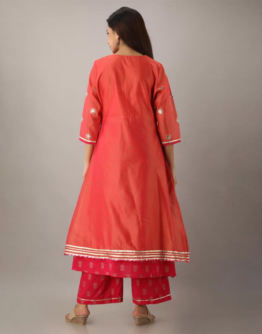 Printed Cotton Anarkali Kurti With Pant