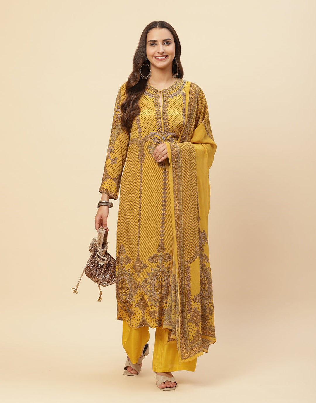 Digital Printed Crepe Salwar Kameez Stitched Suit With Georgette Dupatta