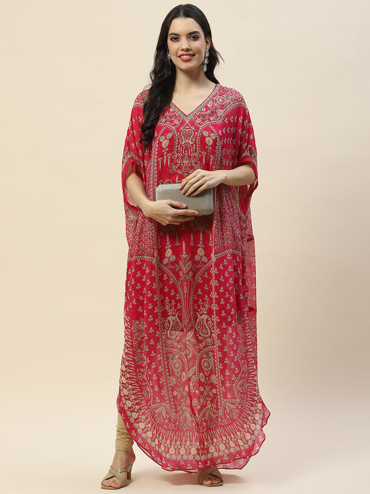 Digital Print Georgette Kaftan Kurta