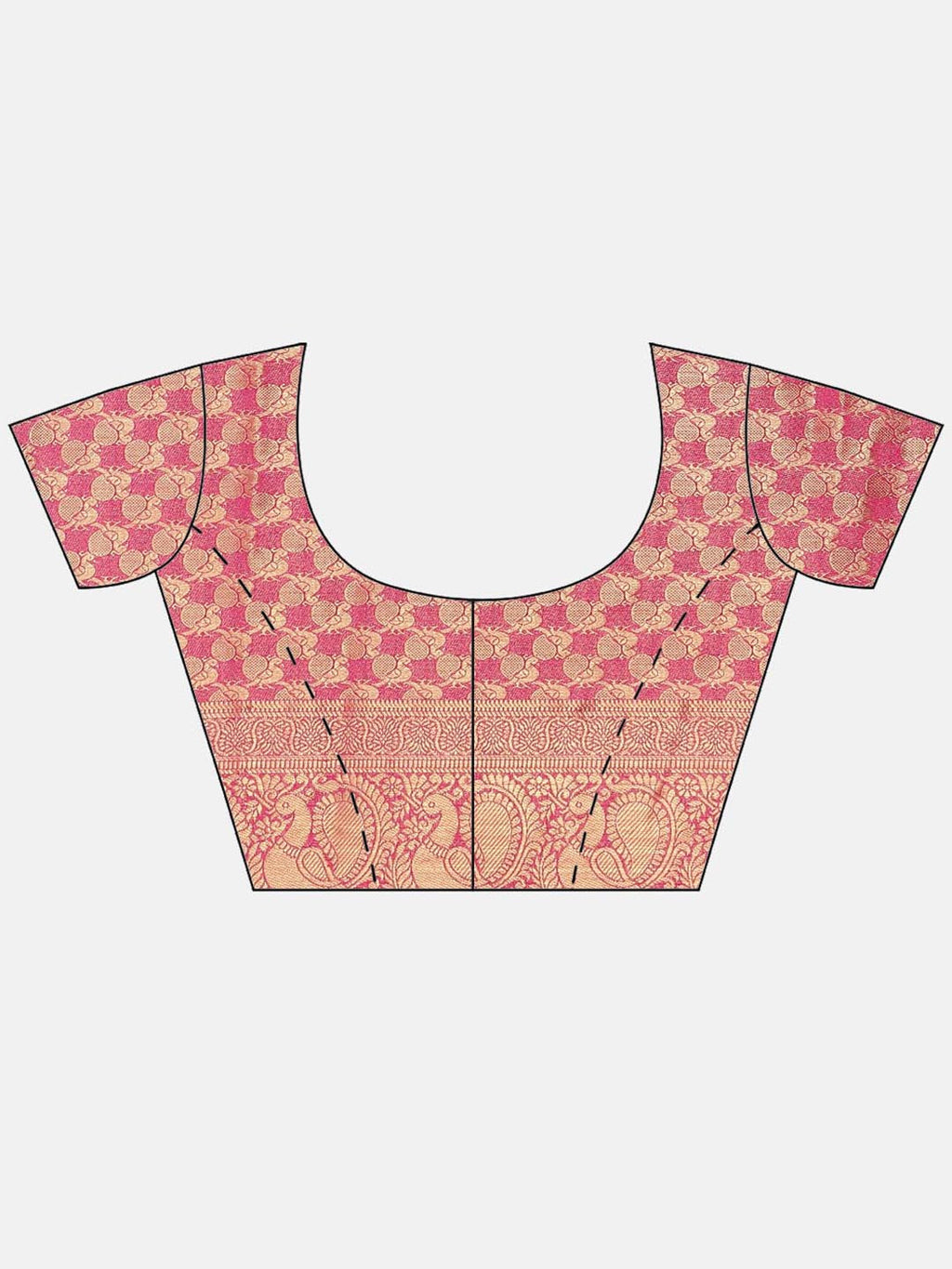 Brocade Zari Jaal Art Handloom Saree With Running Blouse