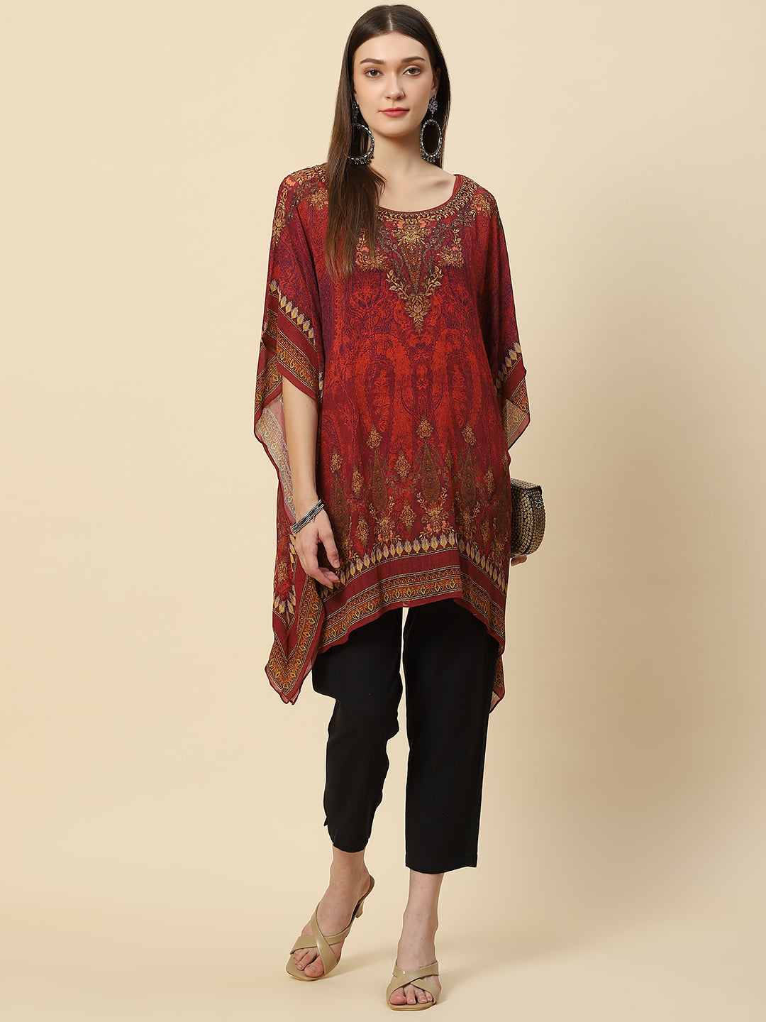 Digital Printed Georgette Kaftan Kurta