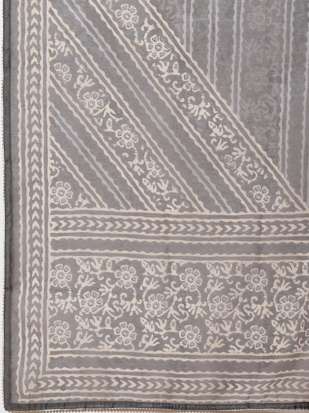 Printed Chanderi Unstitched Suit Piece With Dupatta