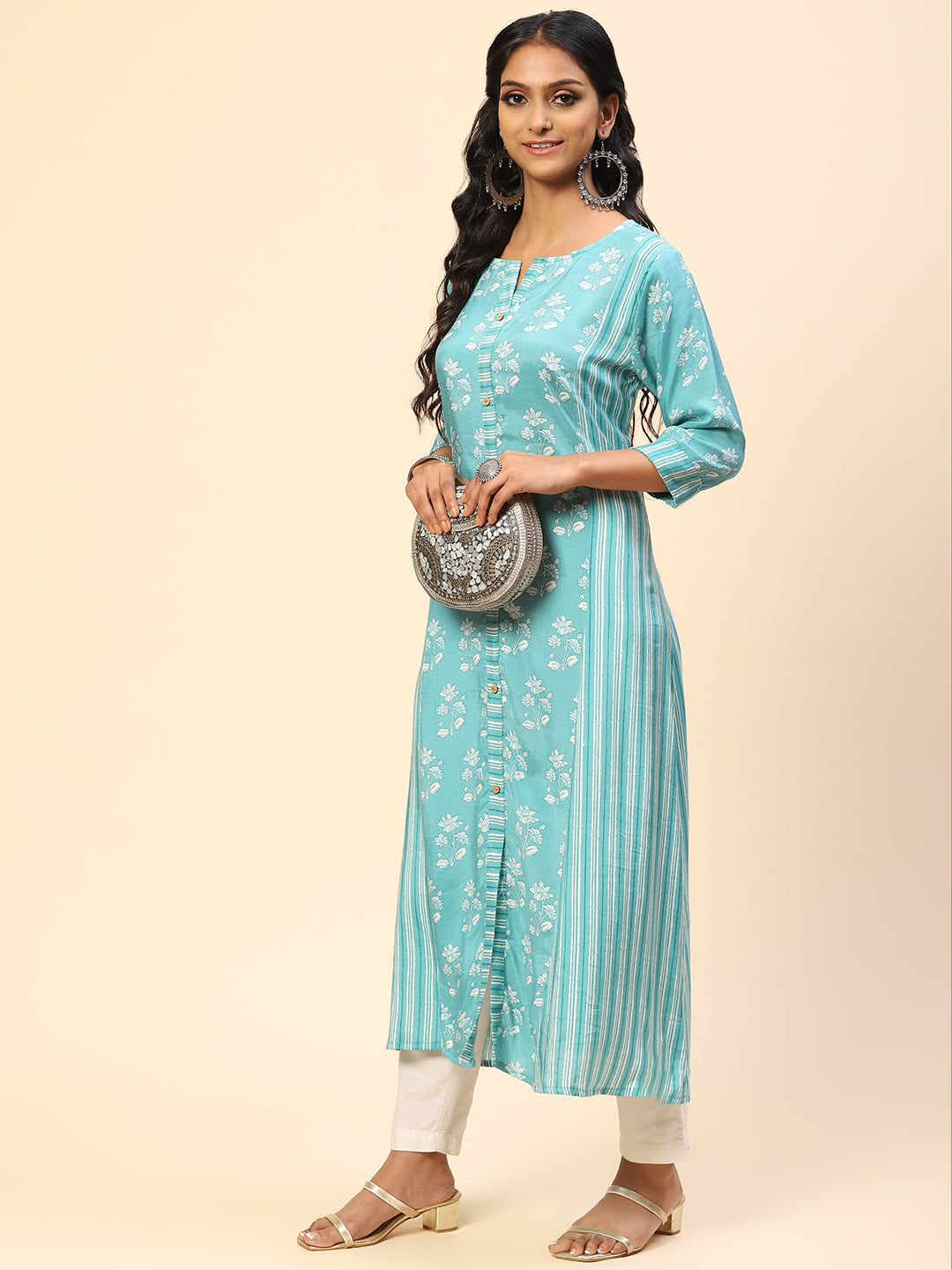 Printed Muslin Straight Kurta