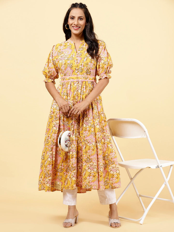 Floral Printed Cotton Kurta