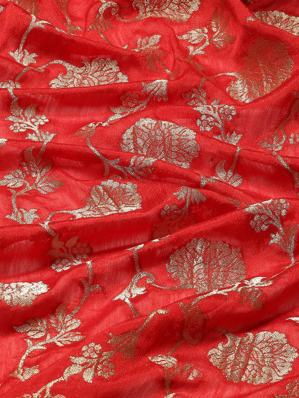 Floral Zari Jaal Georgette Plain Saree