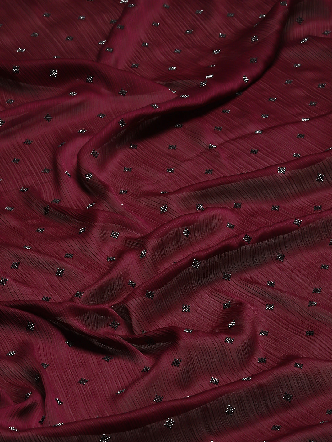 Stone Embroidered Chiffon Saree