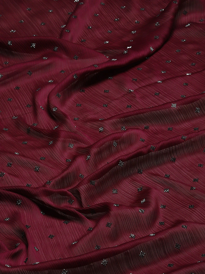 Stone Embroidered Chiffon Saree