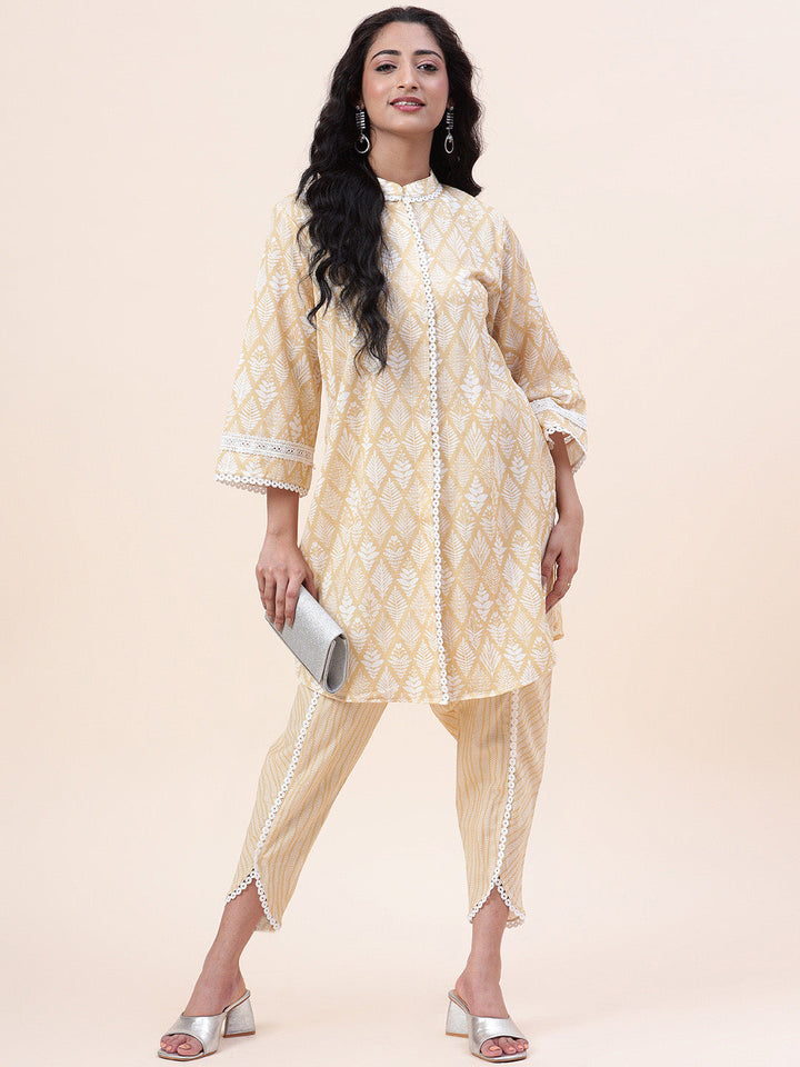 Printed Cotton Kurti With Dhoti Pants