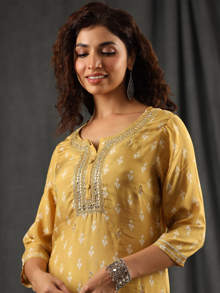 Printed Muslin Kurta With Pants