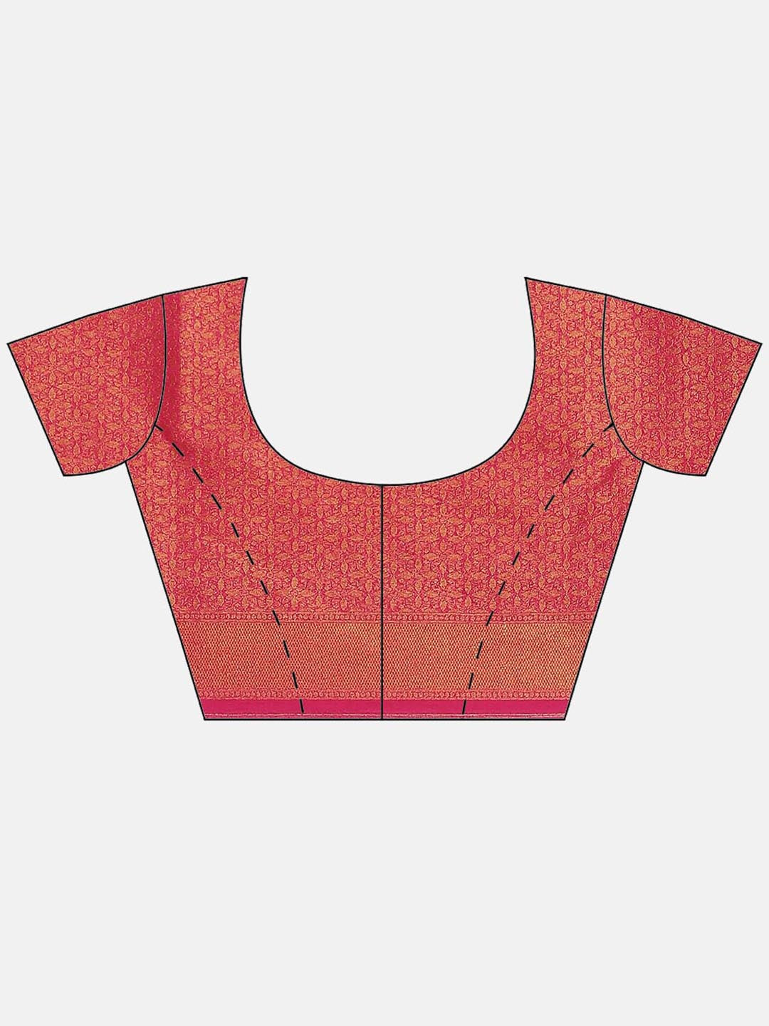Brocade Zari Jaal Art Handloom Saree with contrast Blouse