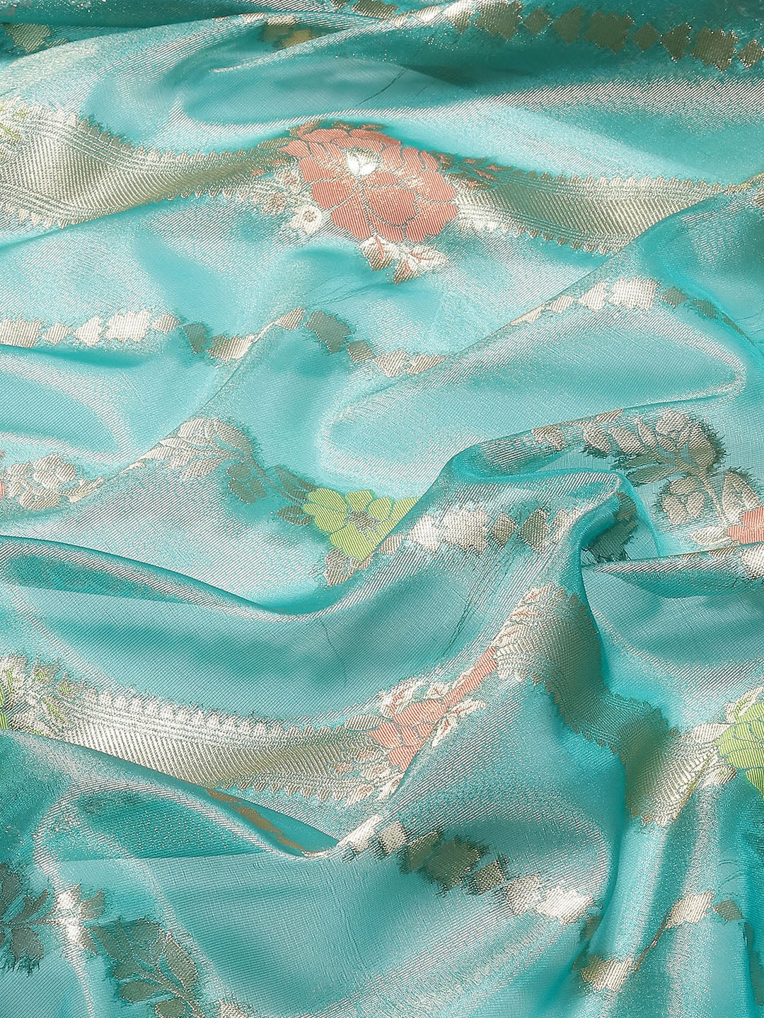 Floral Zari Jaal Handloom Woven Saree