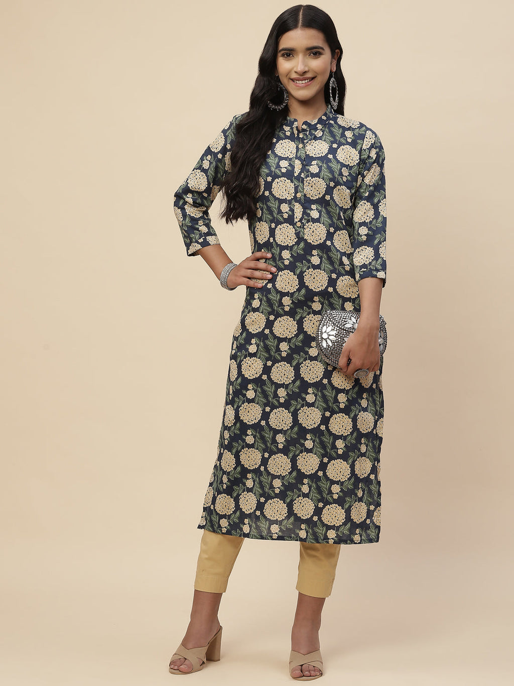 Floral Printed Cotton Kurta