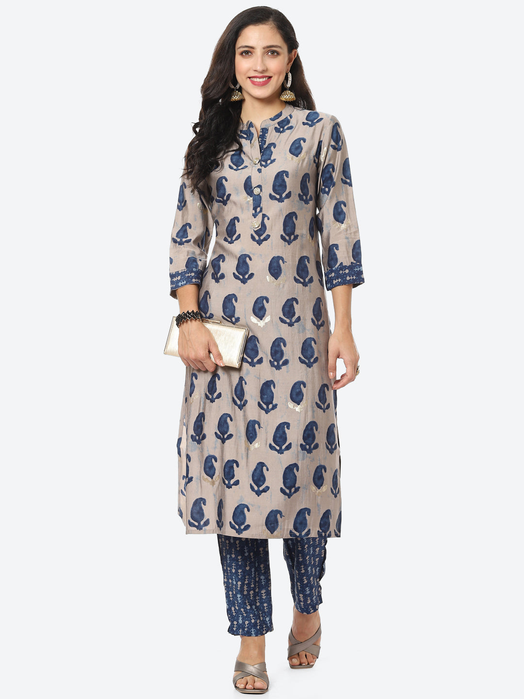 Paisley Printed Muslin Kurti With Pant