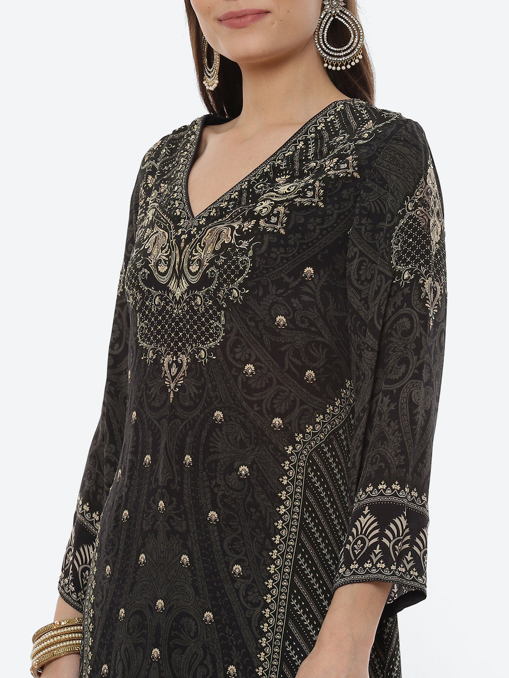 Digital Printed Crepe Kurta With Sharara & Georgette Dupatta