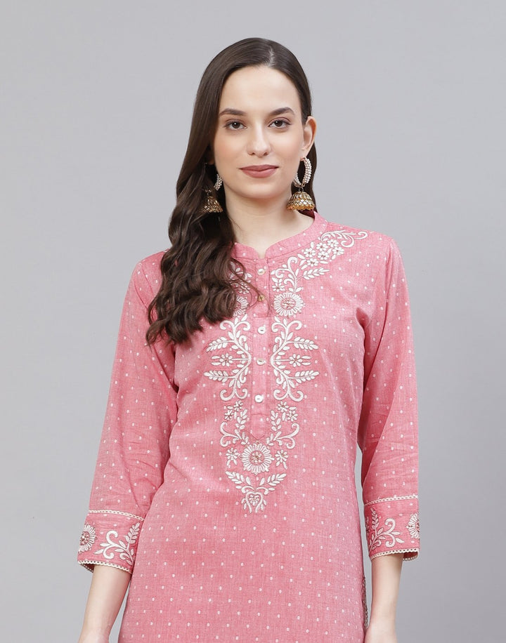 Printed Cotton Kurti With Pant