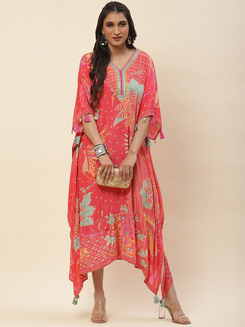 Floral Printed Crepe Kurta