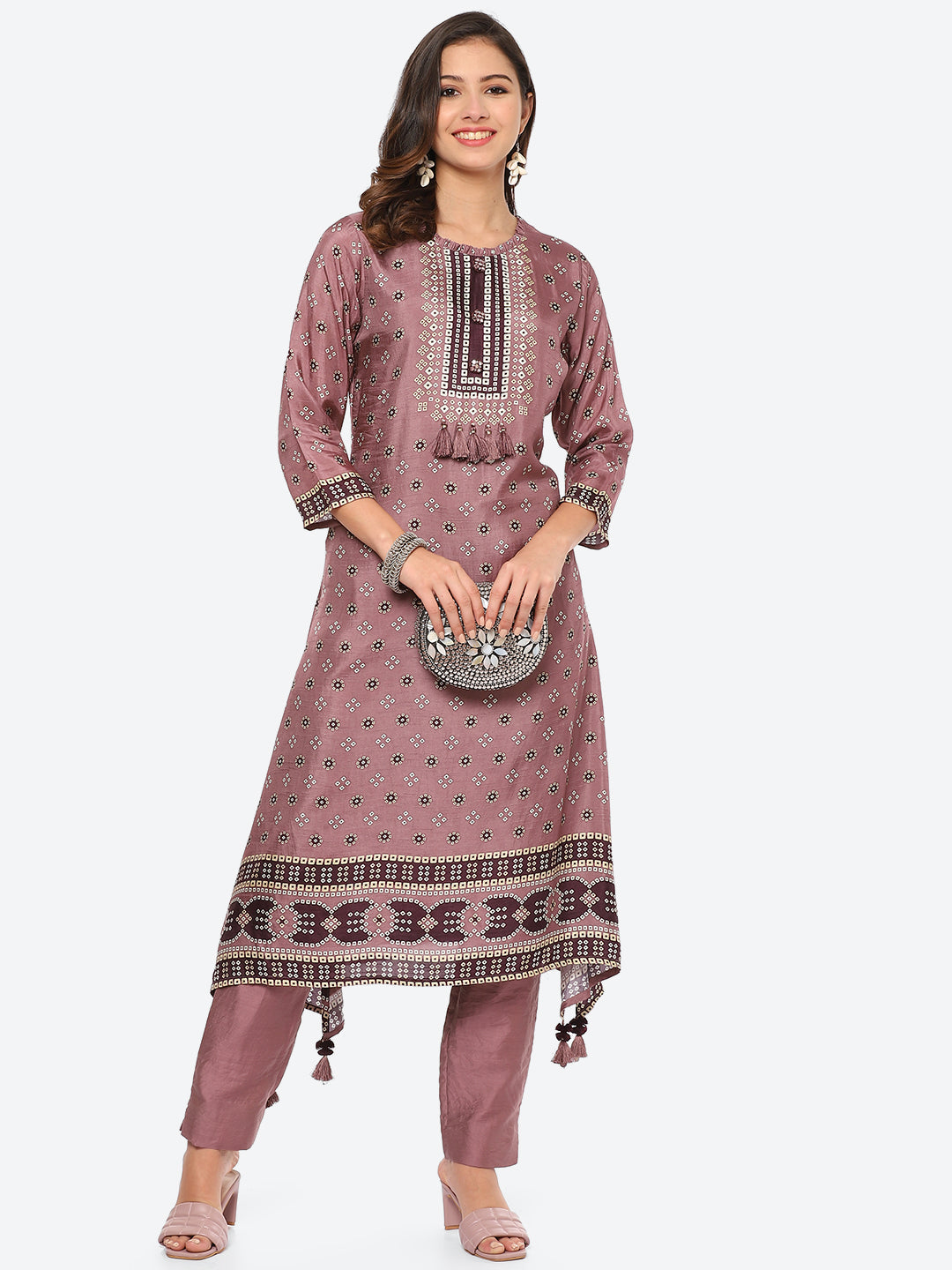 Printed Muslin Kurta With Pant