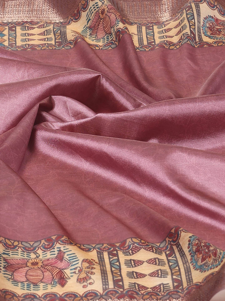 Digital Printed Satin Woven Saree
