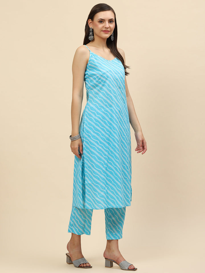 Printed Cotton kurta With Pants &amp; Jacket