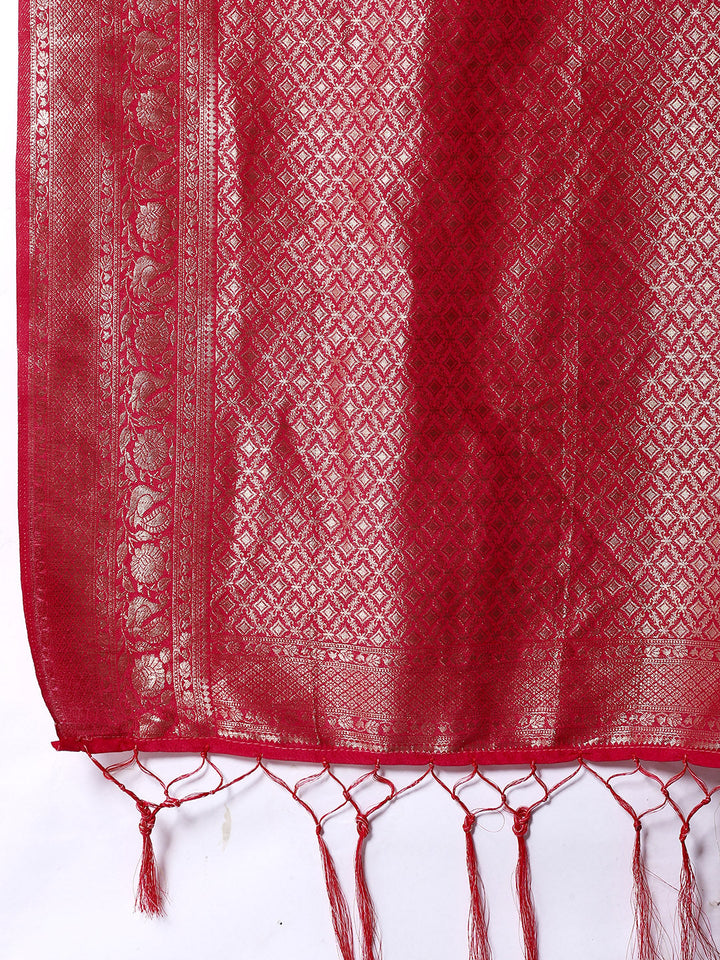 Zaari Jaal Woven Crepe Saree