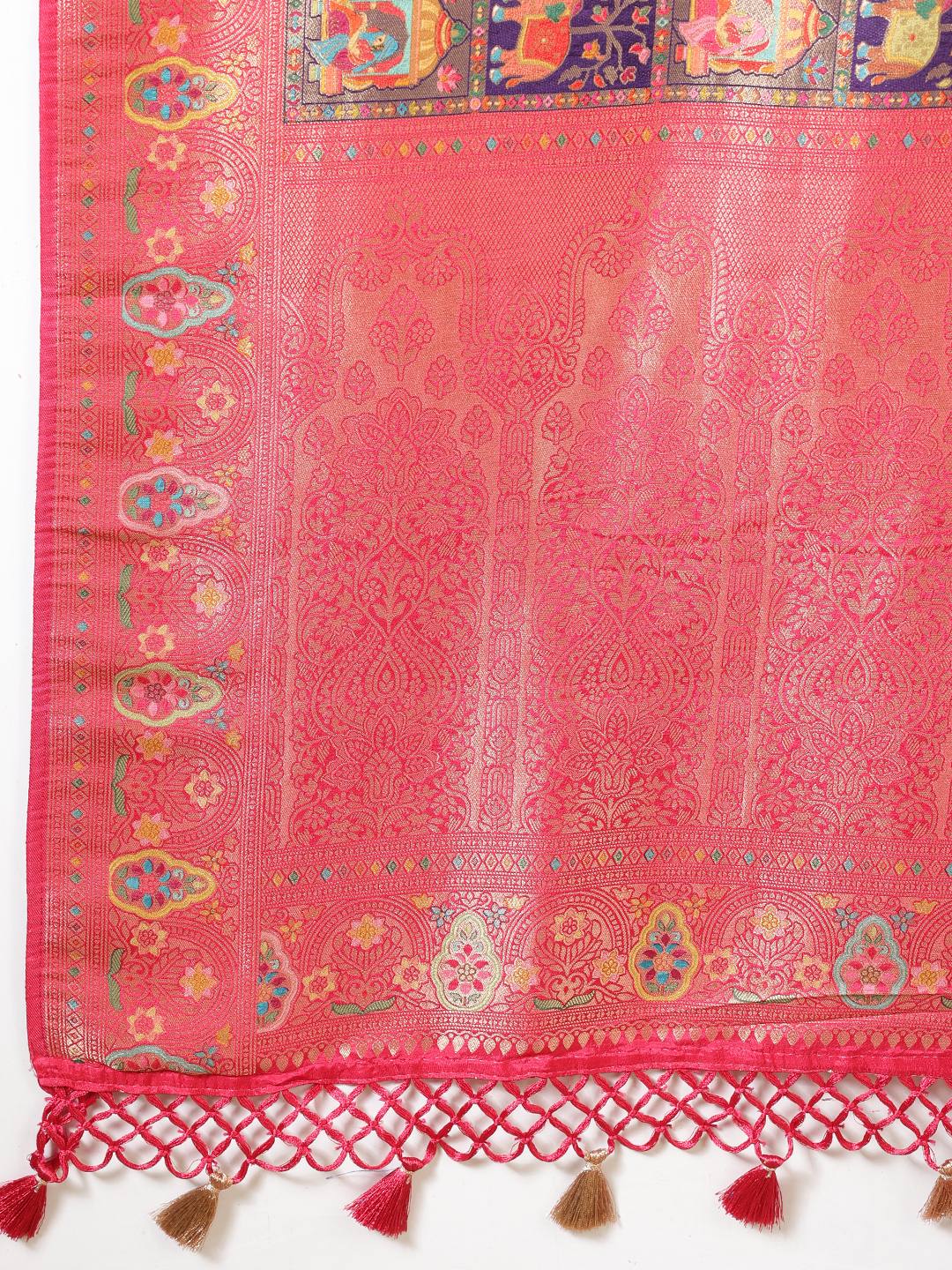 Woven Design Satin Saree