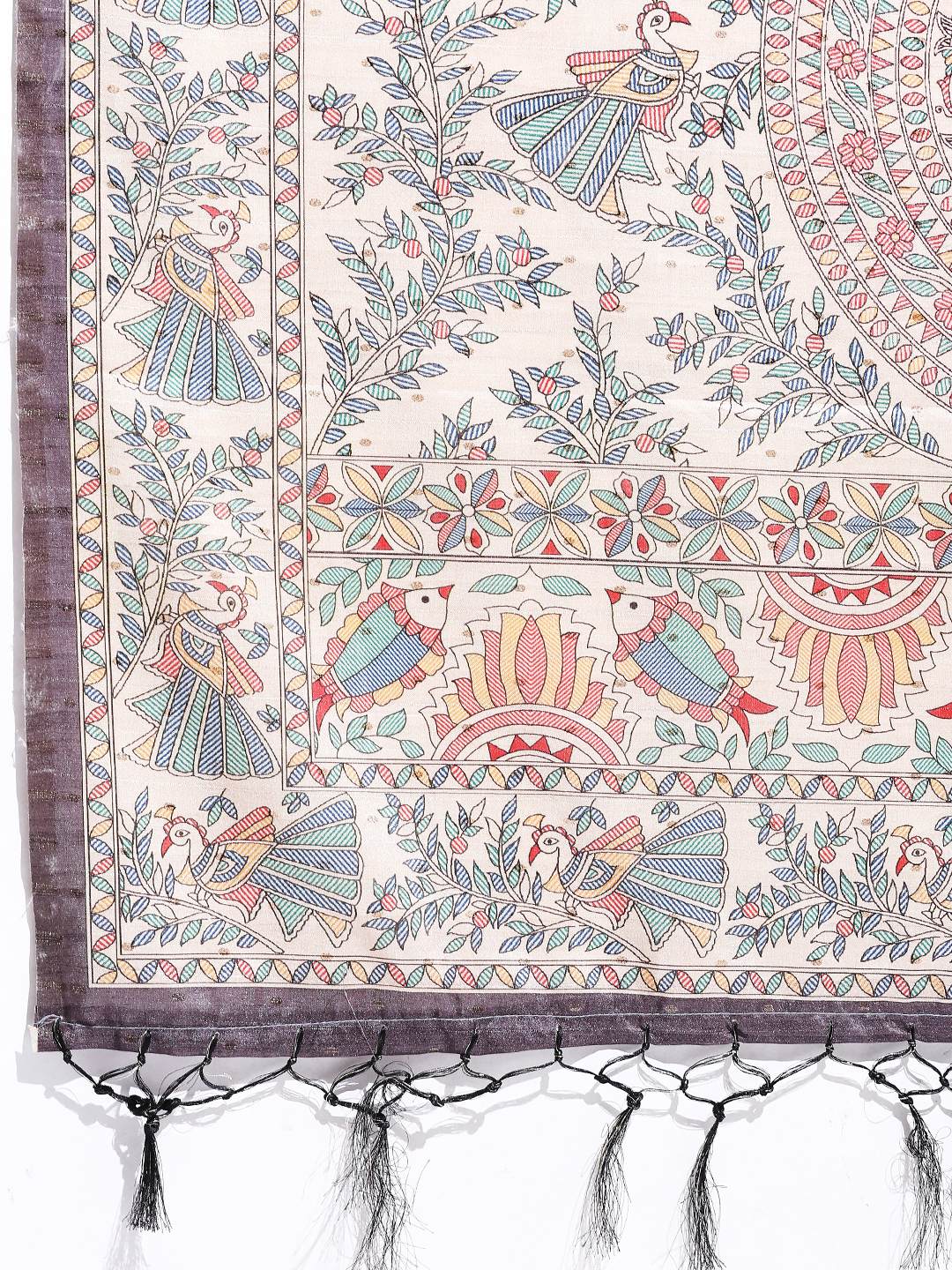 Printed Tussar Silk Saree