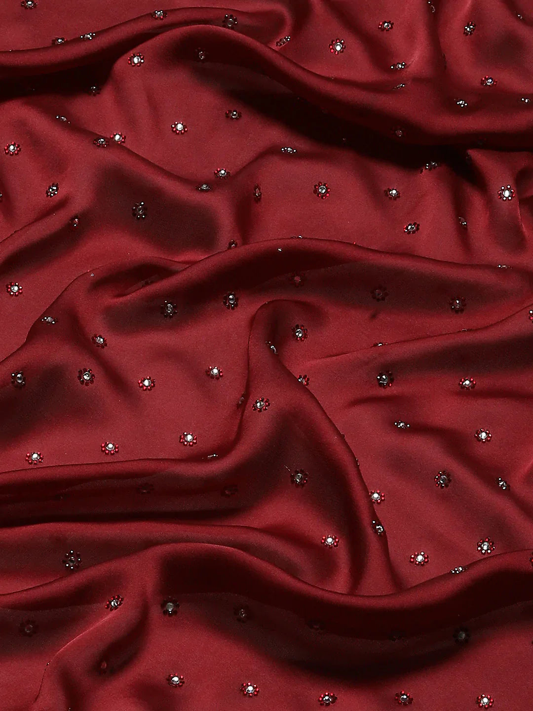 Swarovski Embroidered Satin Saree