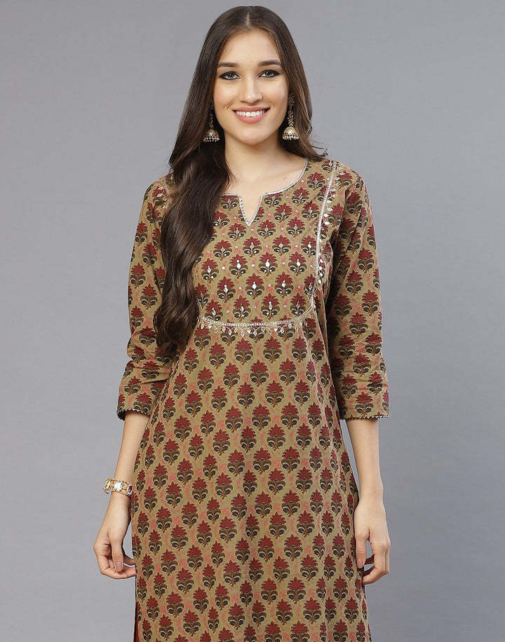Cotton Printed Kurti with Pant