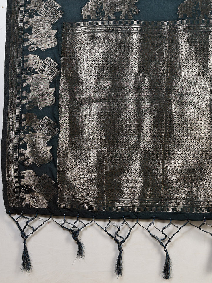 Embroidered Crepe Saree