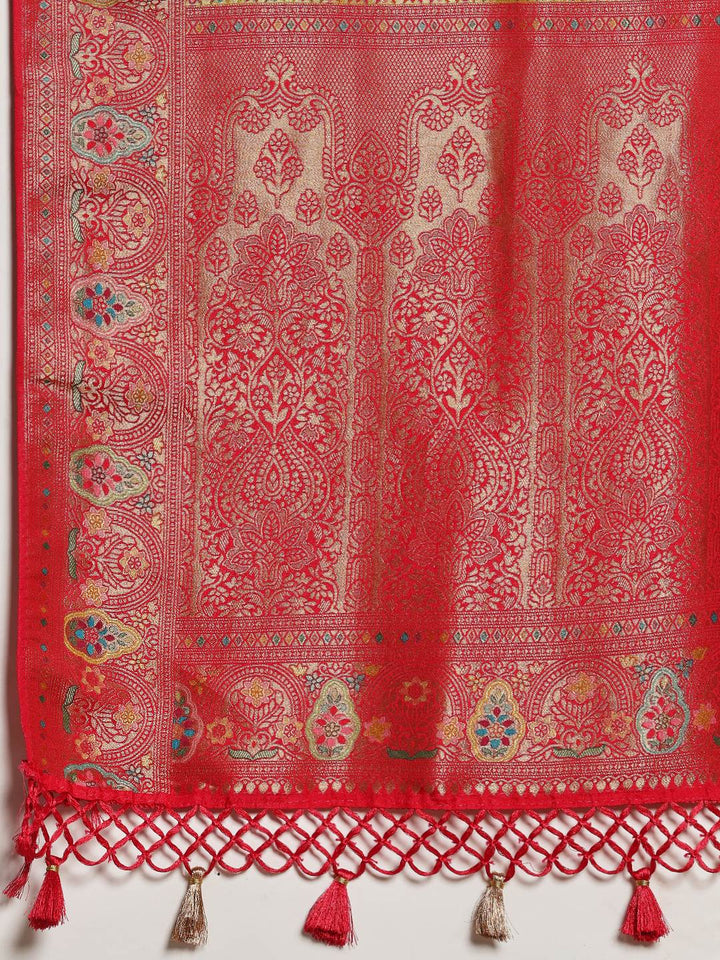 Woven Design Satin Saree