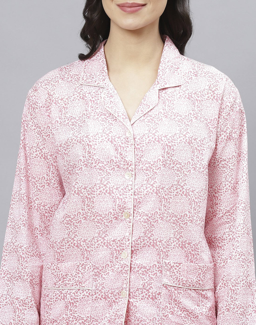 Pink Cotton Printed Comfort Wear
