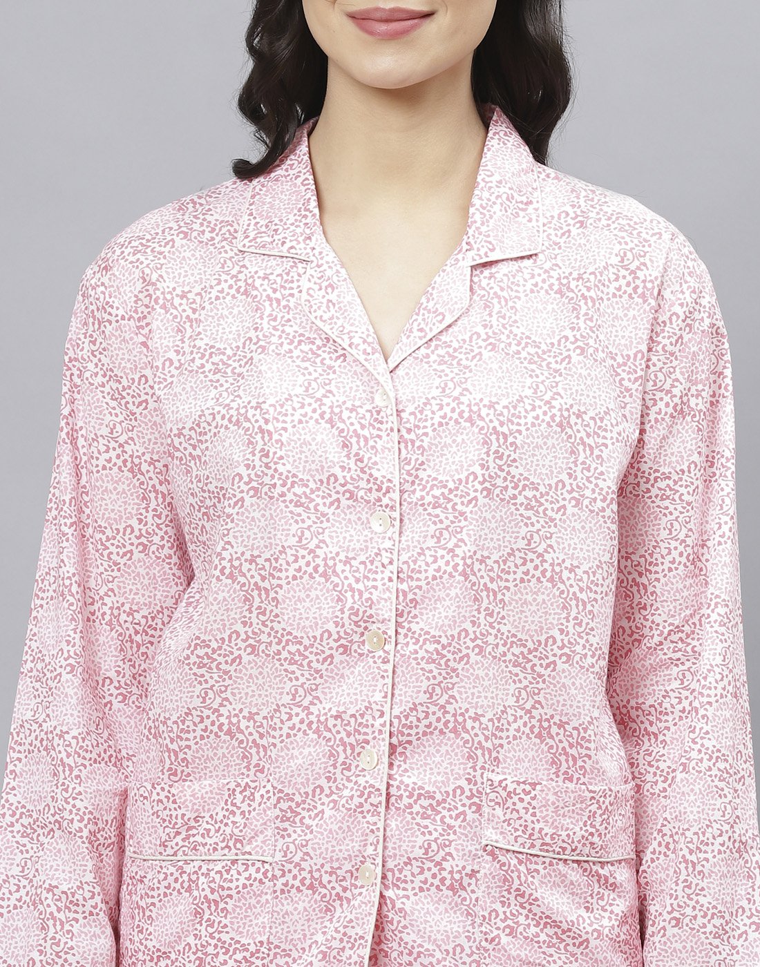 Pink Cotton Printed Comfort Wear