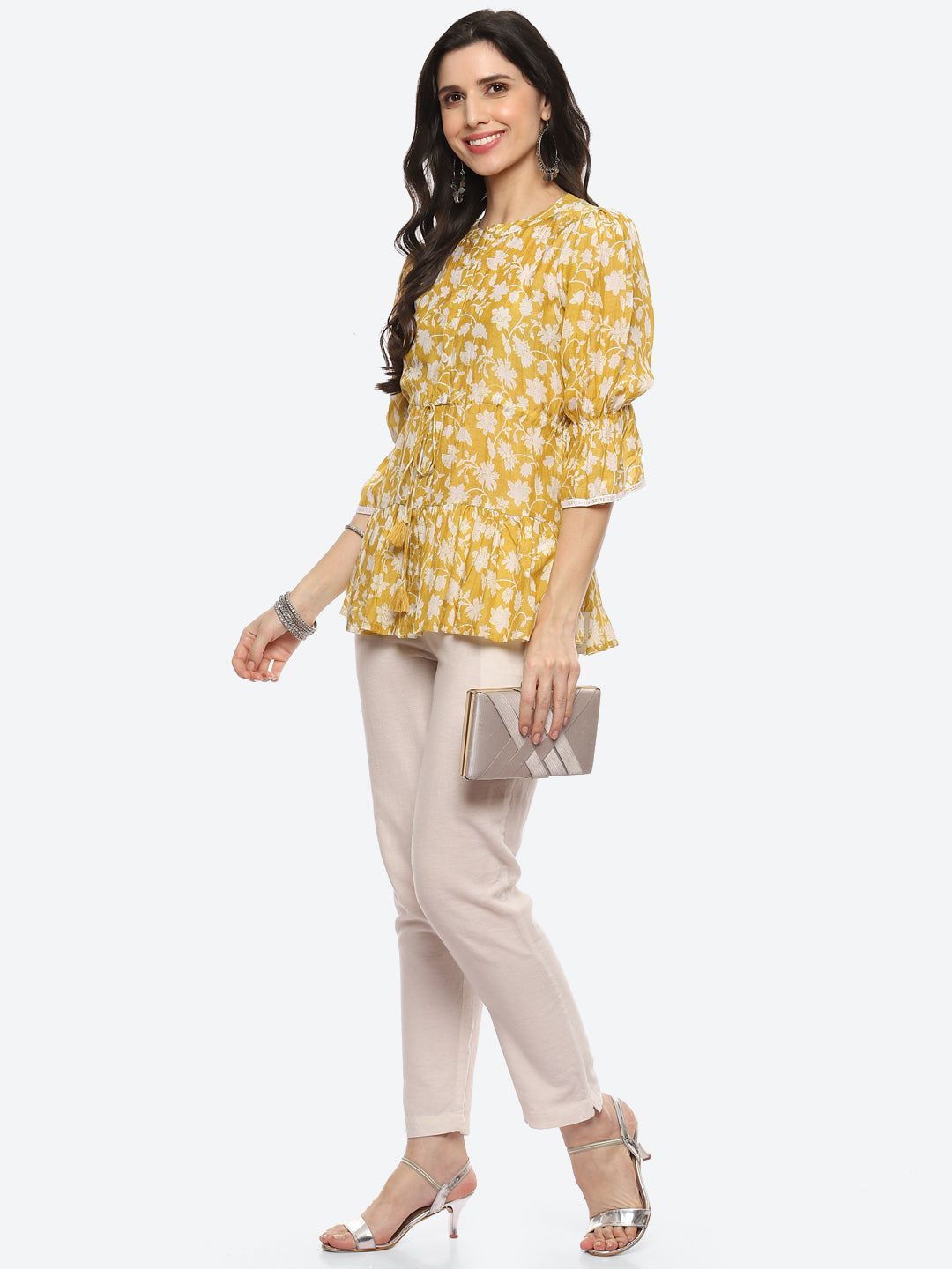 Floral Printed Muslin Kurti
