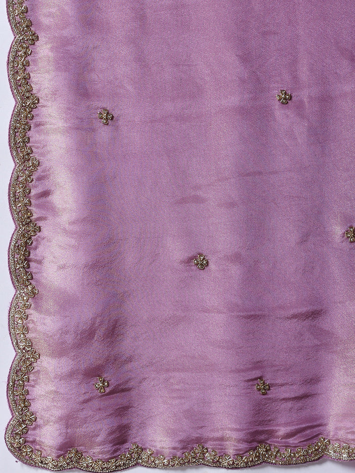 Stone Embroidery Tissue Saree