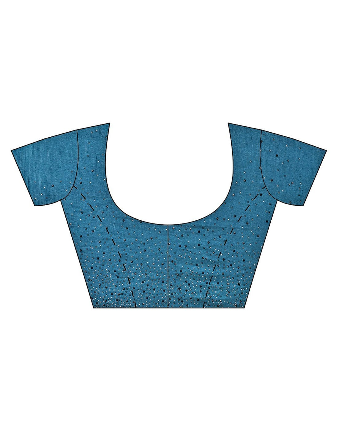 Crepe Embroidery Teal Blue Saree